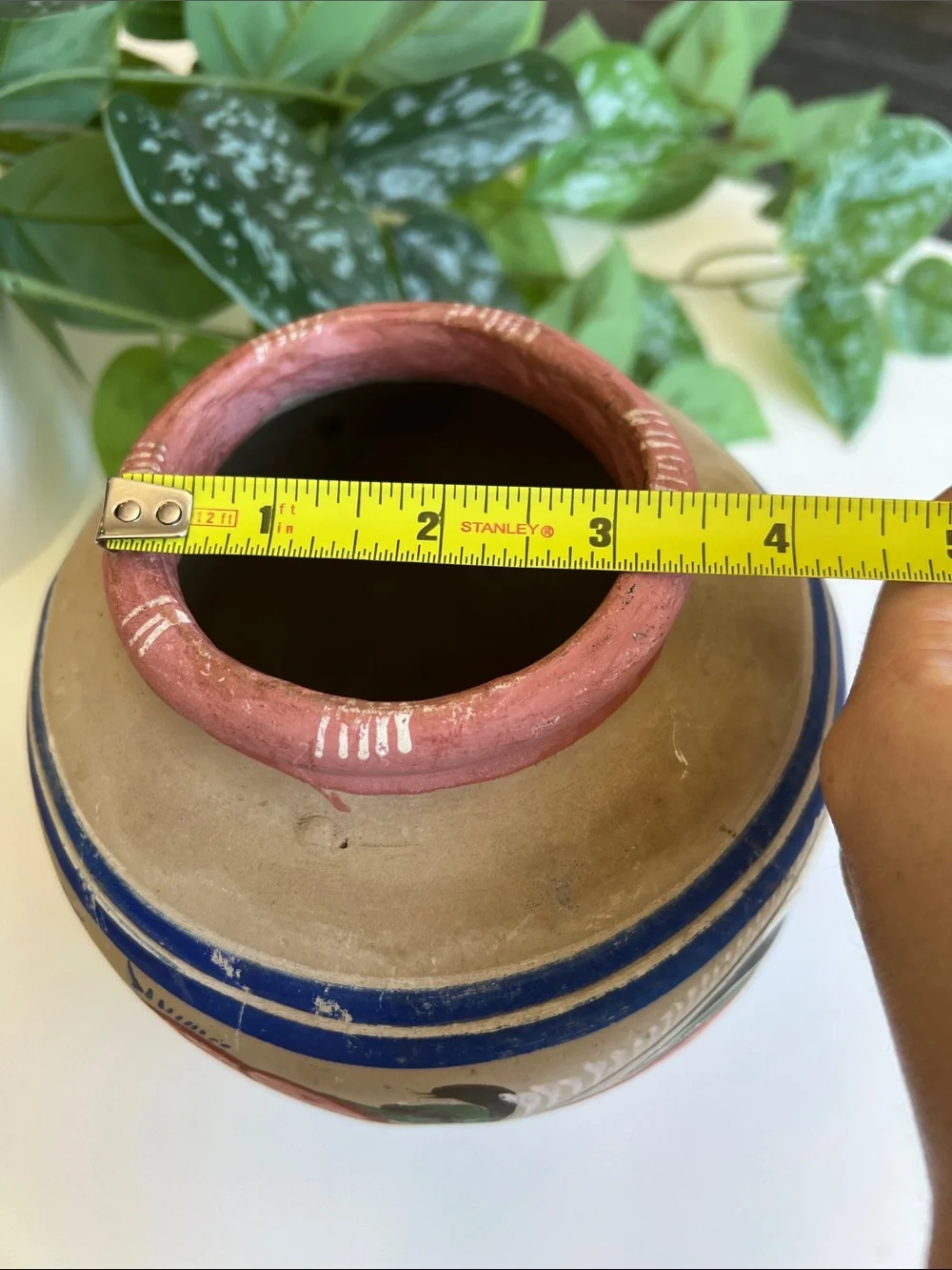 Vintage Mexican Pottery Vase Floral Handmade - Picture 13 of 14